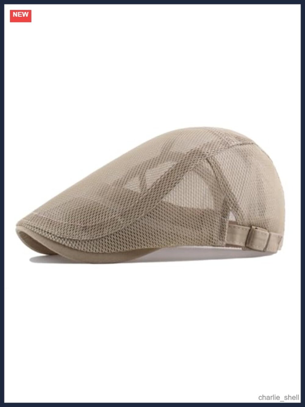Men's Mesh Flat Cap Breathable Summer Newsboy Hat Adjustable Cotton